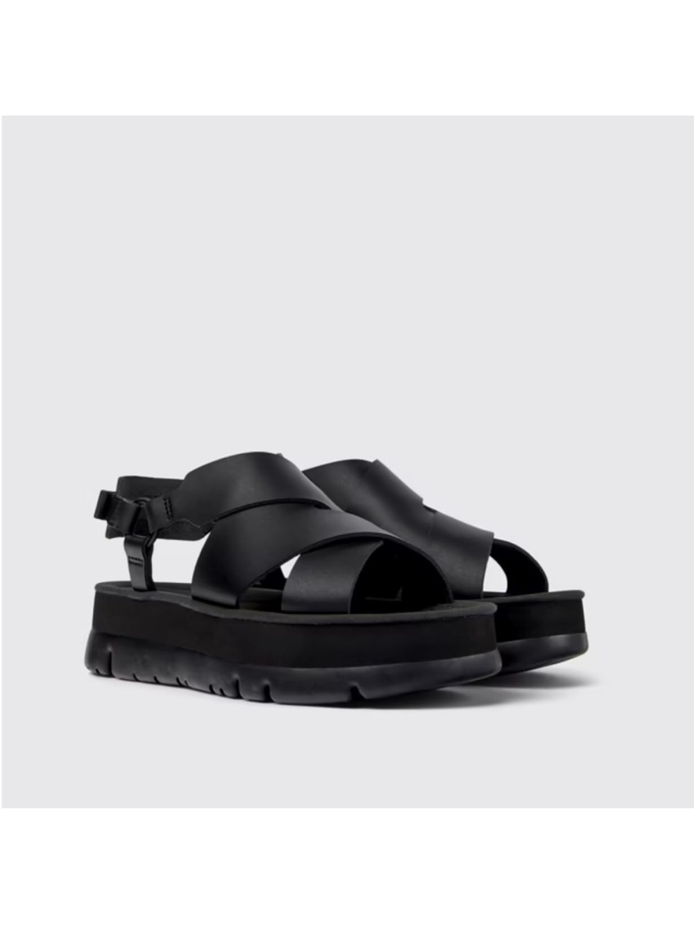 Like New Camper Black Platform Cross-Strap Sandals sz38 / 7.5